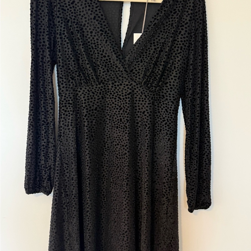 A New Day Black Textured Long Sleeve Dress NWT - Holiday Chic